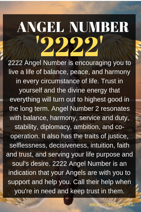  2222 Aingeru Zenbakiaren esanahia &amp; Sinbolismo espirituala