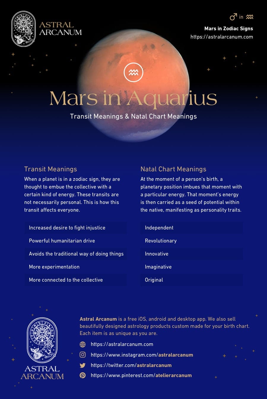  Aquarius дахь Ангараг гаригийн утга учир, зан чанарын шинж чанарууд