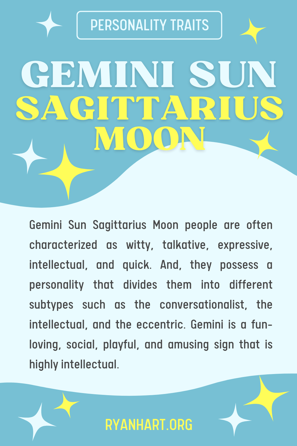  Feartan pearsantachd Gemini Sun Sagittarius Moon