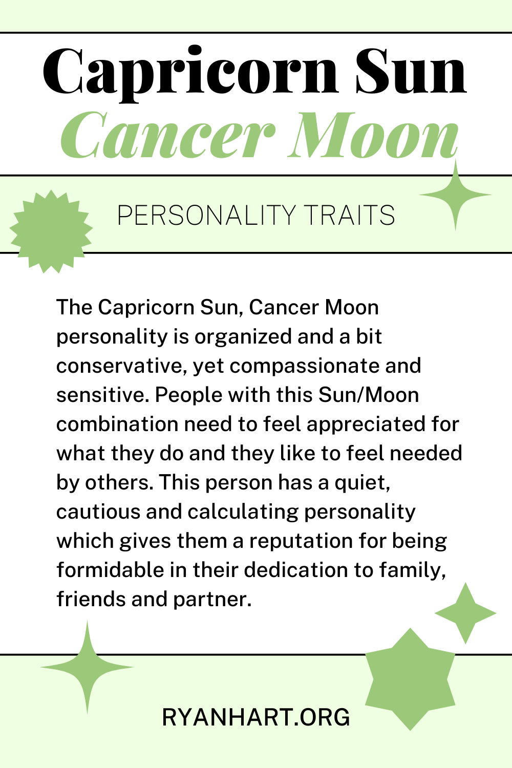 Feartan pearsantachd Capricorn Sun Cancer Moon