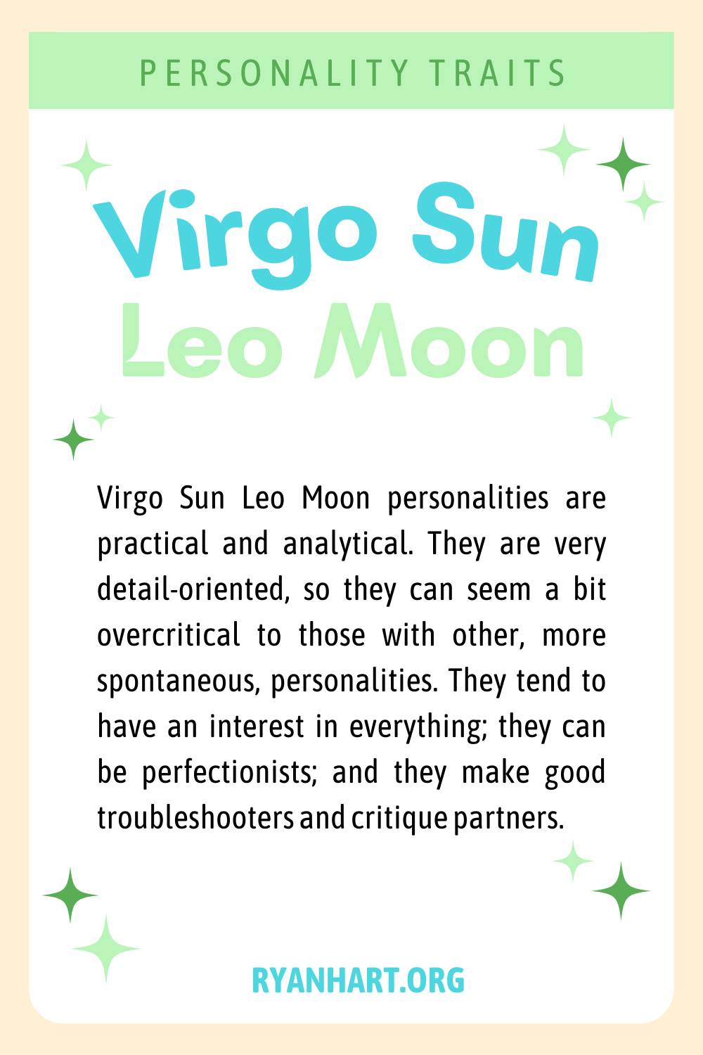  Virgo Sun Leo Moon Taybetmendiyên Kesayetiyê
