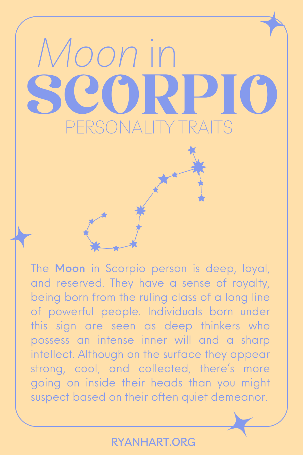  Scorpio Moon សញ្ញាបុគ្គលិកលក្ខណៈ