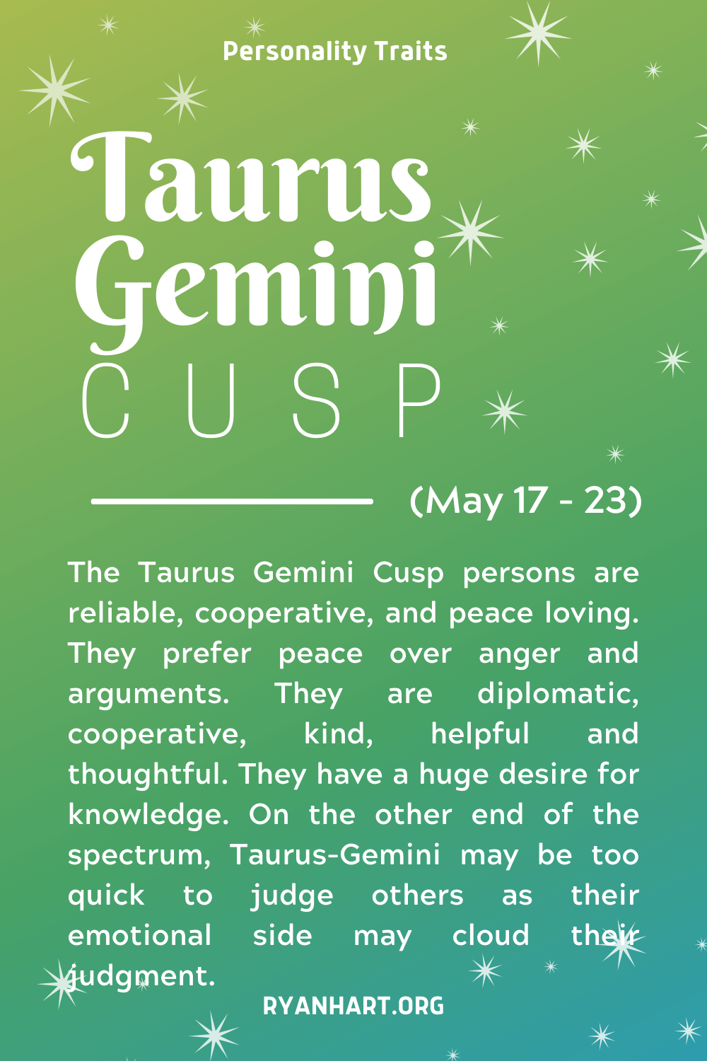  Taurus Gemini Cusp nortasun ezaugarriak