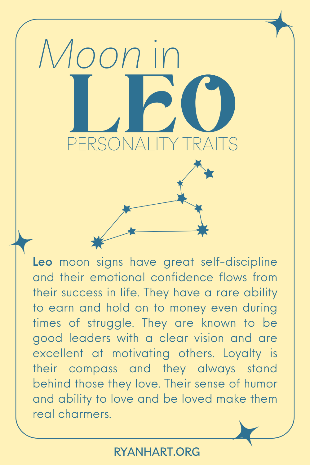  Leo Moon ၏ ပင်ကိုယ်စရိုက်လက္ခဏာများ
