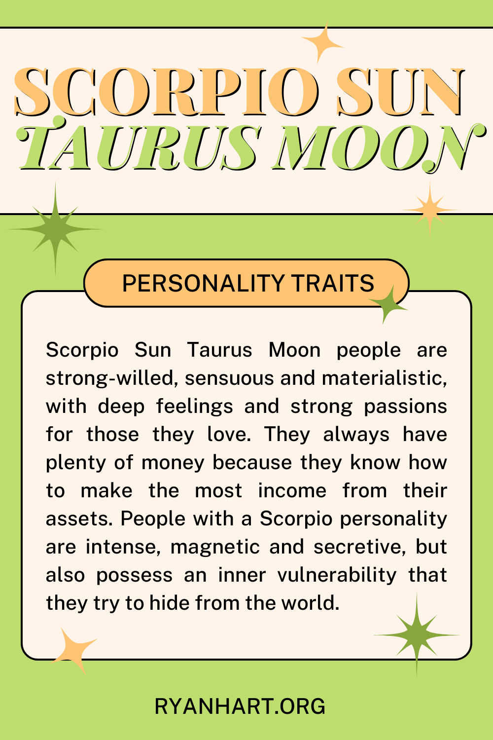  Soleil Scorpion Lune Taureau Traits de personnalité