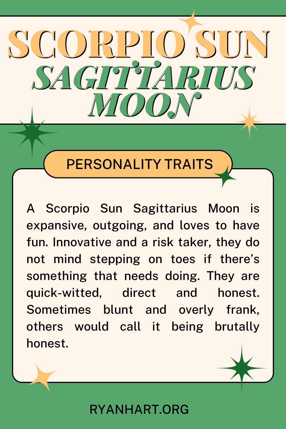  Escorpión Sol Saxitario Lúa Trazos de personalidade
