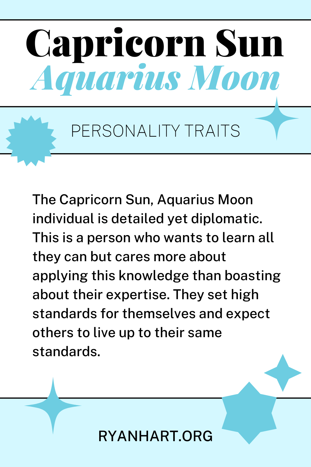  Capricornio Sol Acuario Lúa Trazos de personalidade