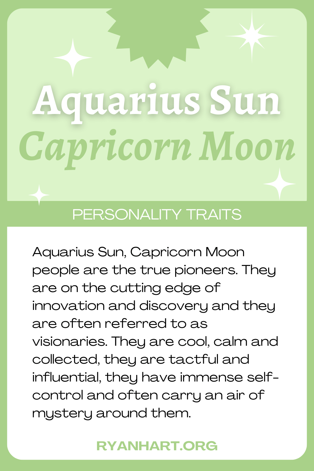  Feartan pearsantachd Aquarius Sun Capricorn Moon