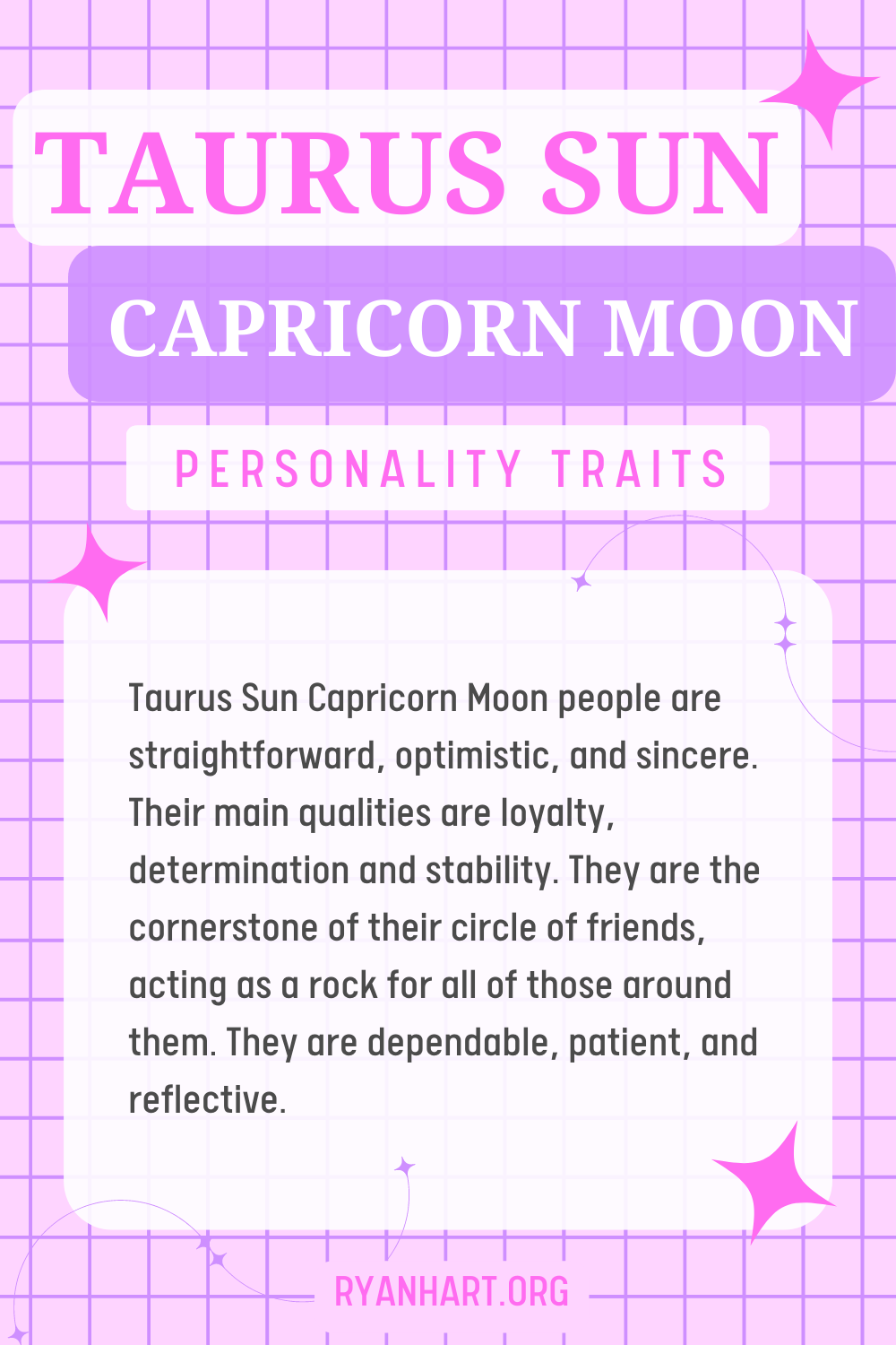  Taurus Sun Capricorn လ စရိုက်လက္ခဏာများ