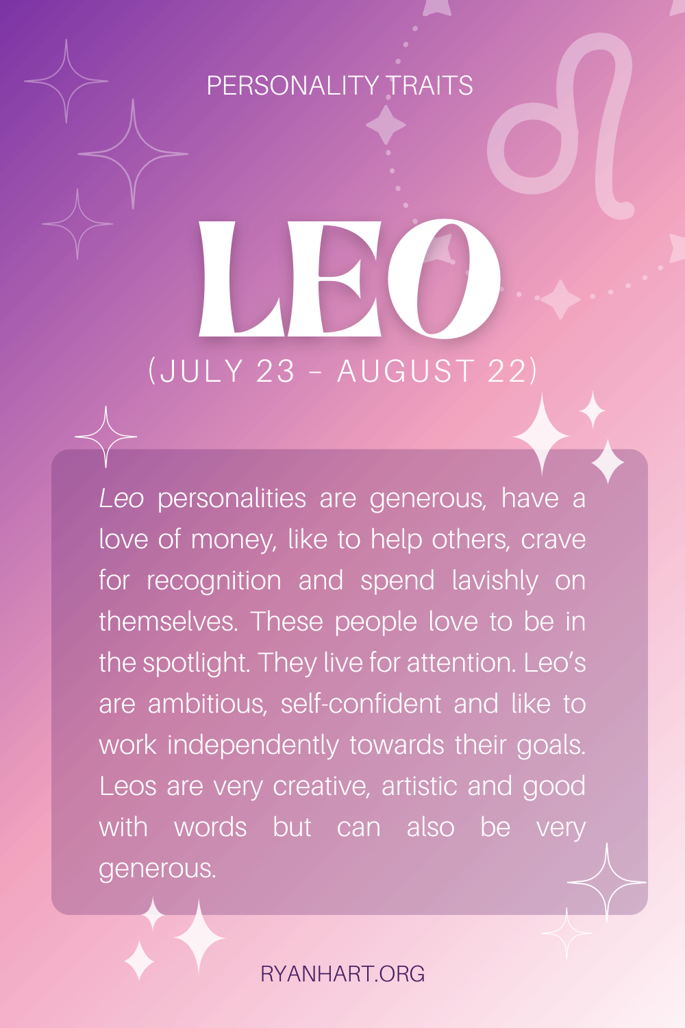  Leo Personality Traits (Mga Petsa: Hulyo 23 Agosto 22)