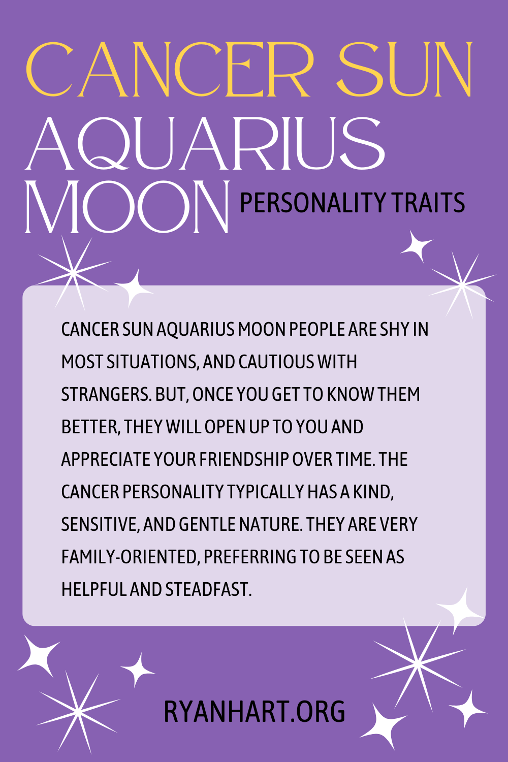  Cancro Sol Acuario Lúa Trazos de personalidade