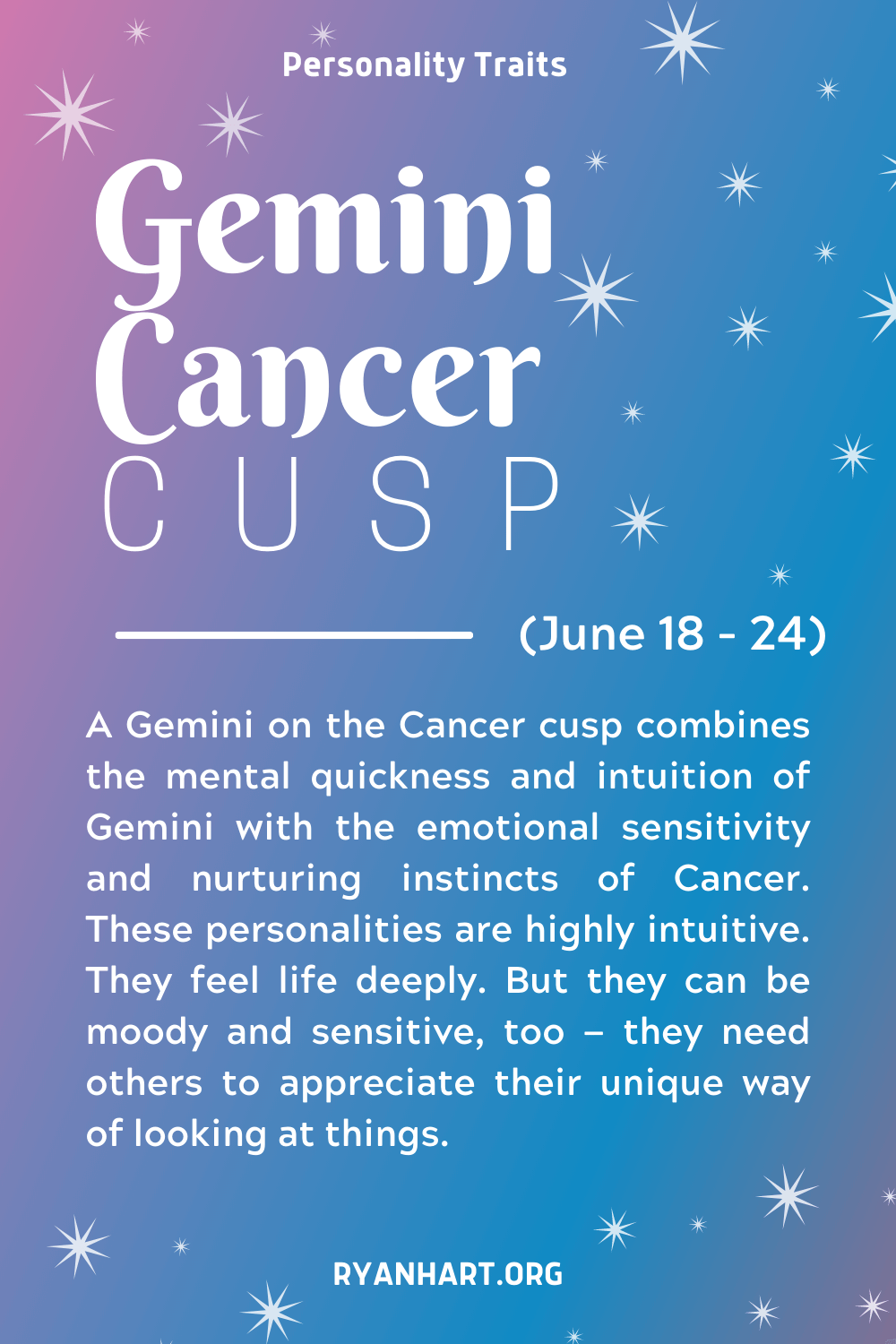  Gemini Cancer Cusp nortasun ezaugarriak