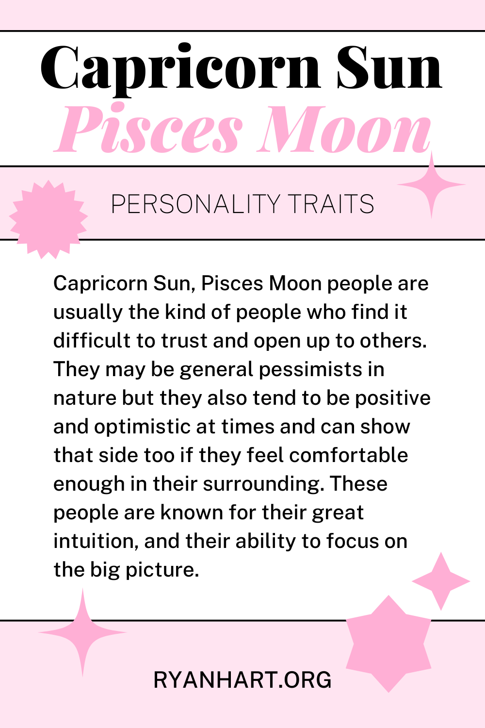  Capricorne Soleil Lune Poissons Traits de personnalité
